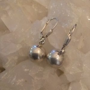 Vintage Sterling Silver Ball Drop Earrings